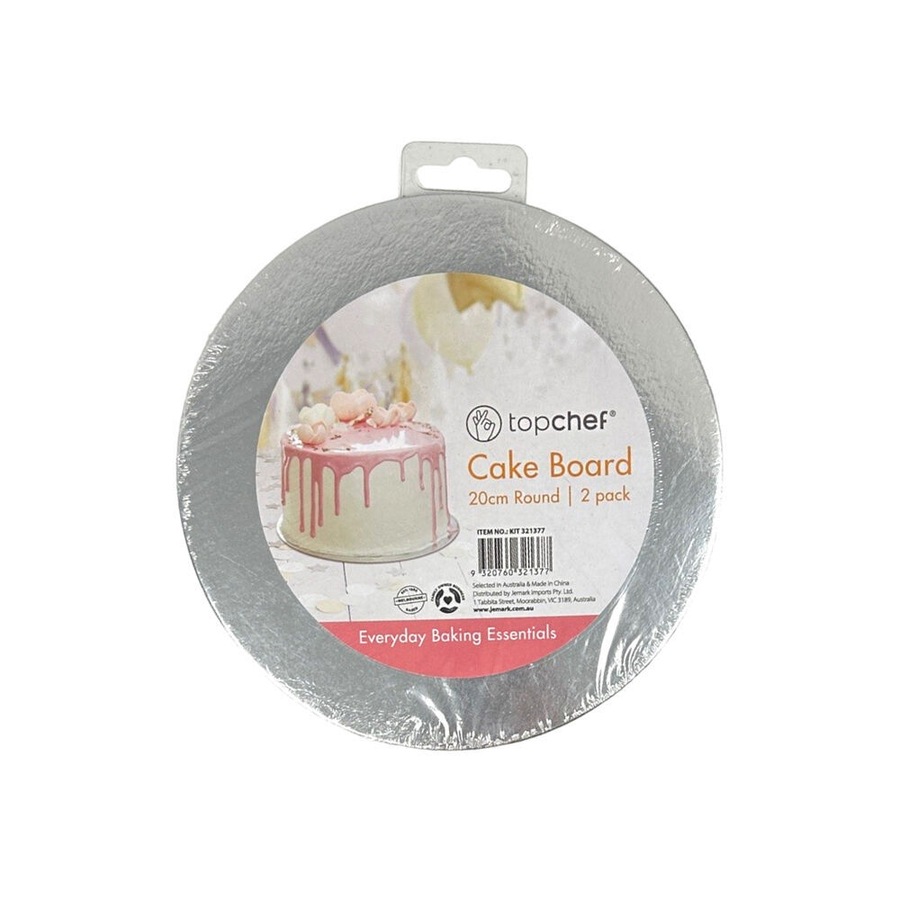 24pc Topchef Round Cake Board Home/Kitchen Baking Pastry Accessory Grey 20cm