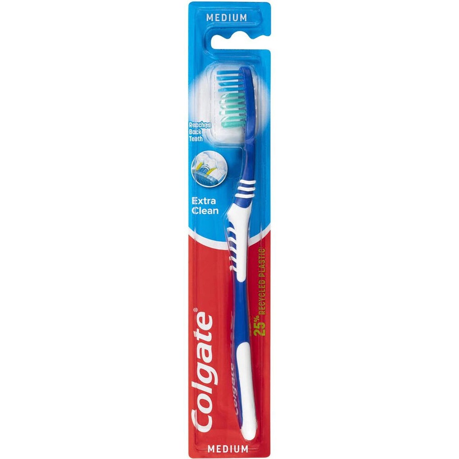 24PK Colgate Extra Clean Toothbrush Medium Dental Oral Care Teeth Cleaner