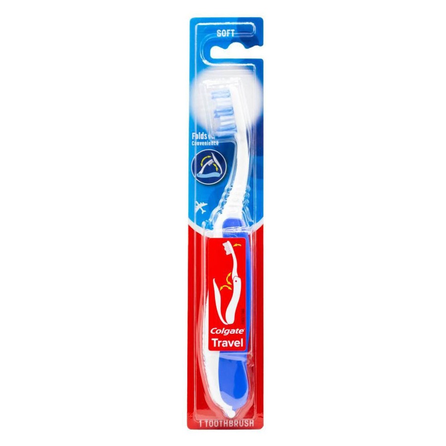 24PK Colgate Travel Size Soft Bristle Toothbrush Red/Blue Dental Care Assorted