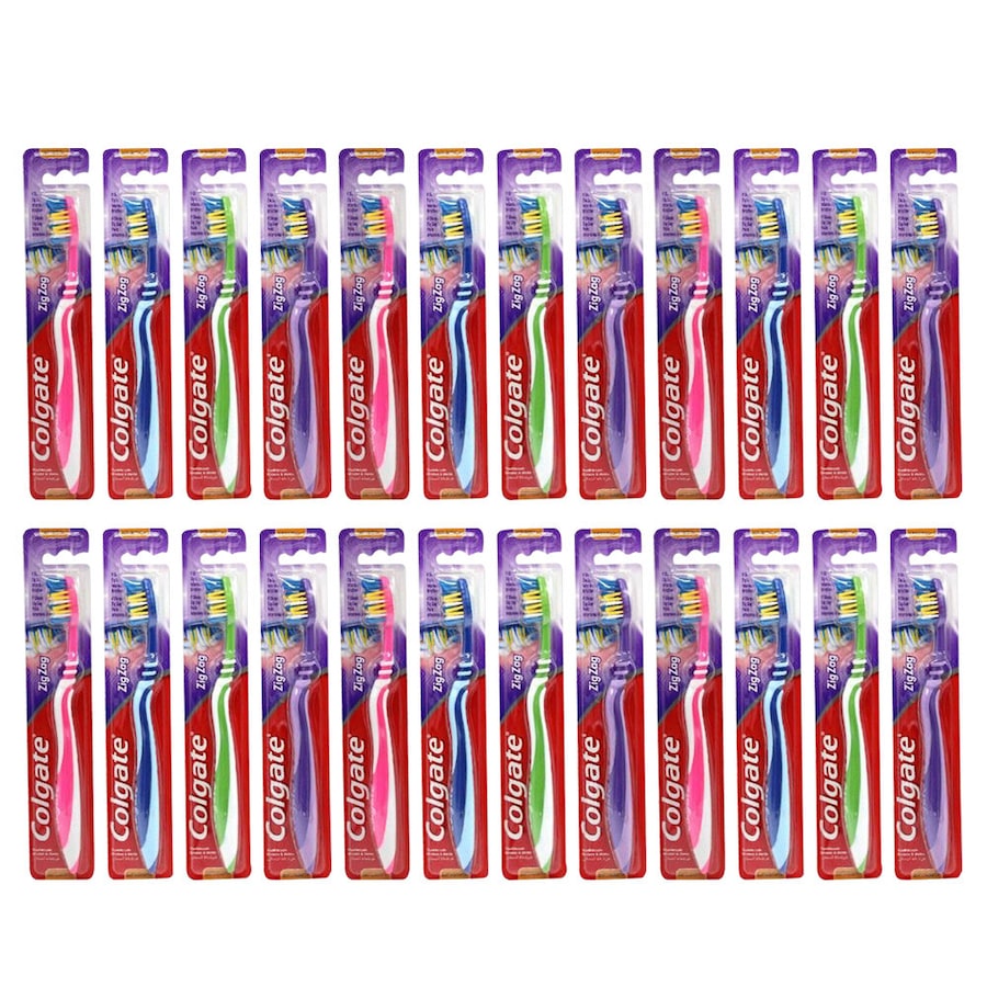 24PK Colgate ZigZag Soft Toothbrush Assorted Dental Oral Teeth Cleaning Care