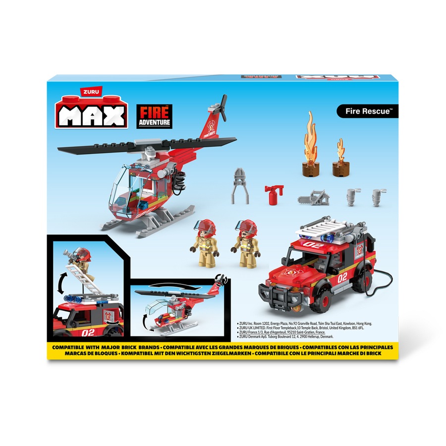Buy 265pc ZURU Max Build Construction City Fire Rescue Kids Building ...