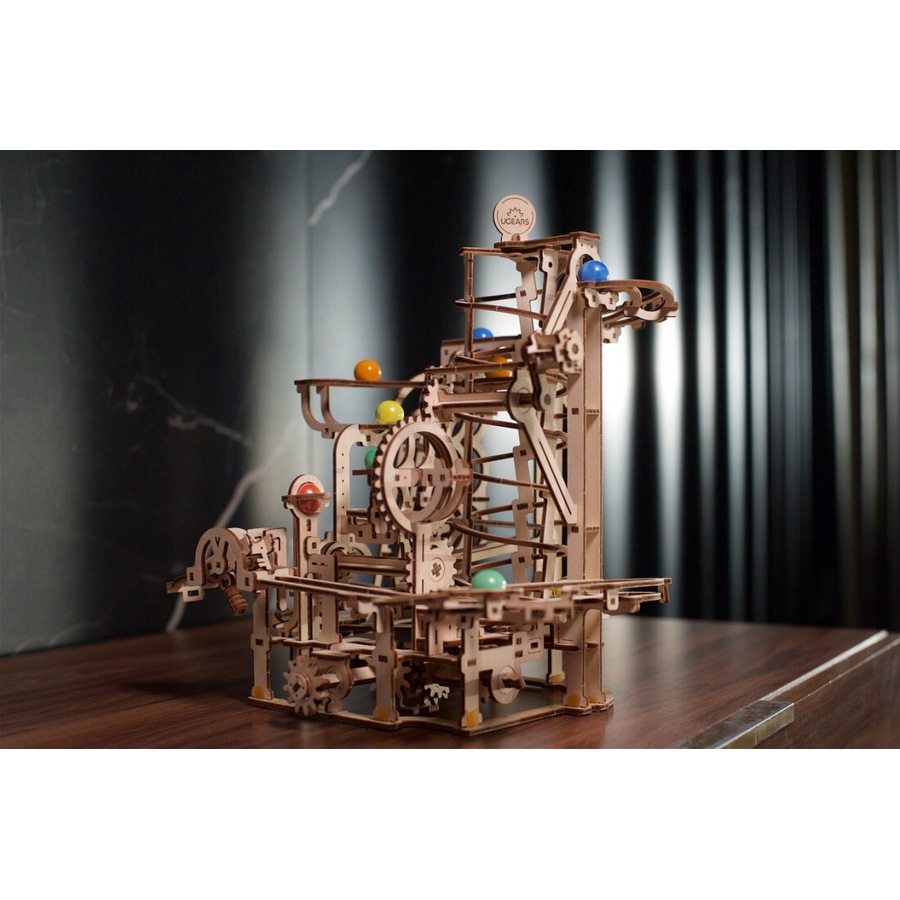 266pc Ugears Marble Run Spiral Hoist Mechanical Wooden 3D Puzzle/Model Set 14+