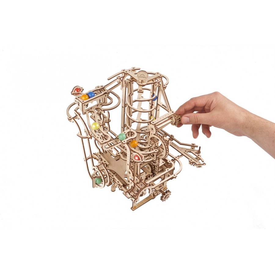 266pc Ugears Marble Run Spiral Hoist Mechanical Wooden 3D Puzzle/Model Set 14+