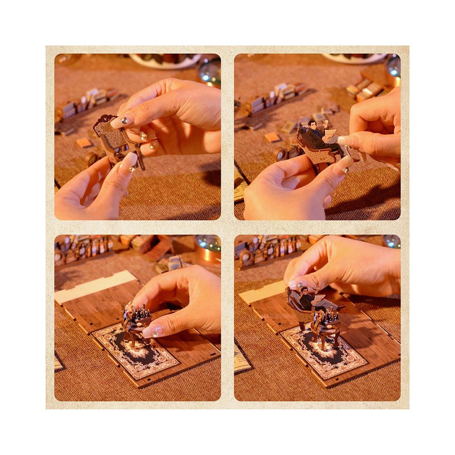 286pc Tonecheer Violin Detective Agency 3D Puzzle 245mm DIY Book Nook Kit 15y+