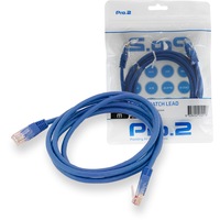 Blue Pro2 2m CAT5e Patch Cable Network Ethernet Internet for PC MAC Router