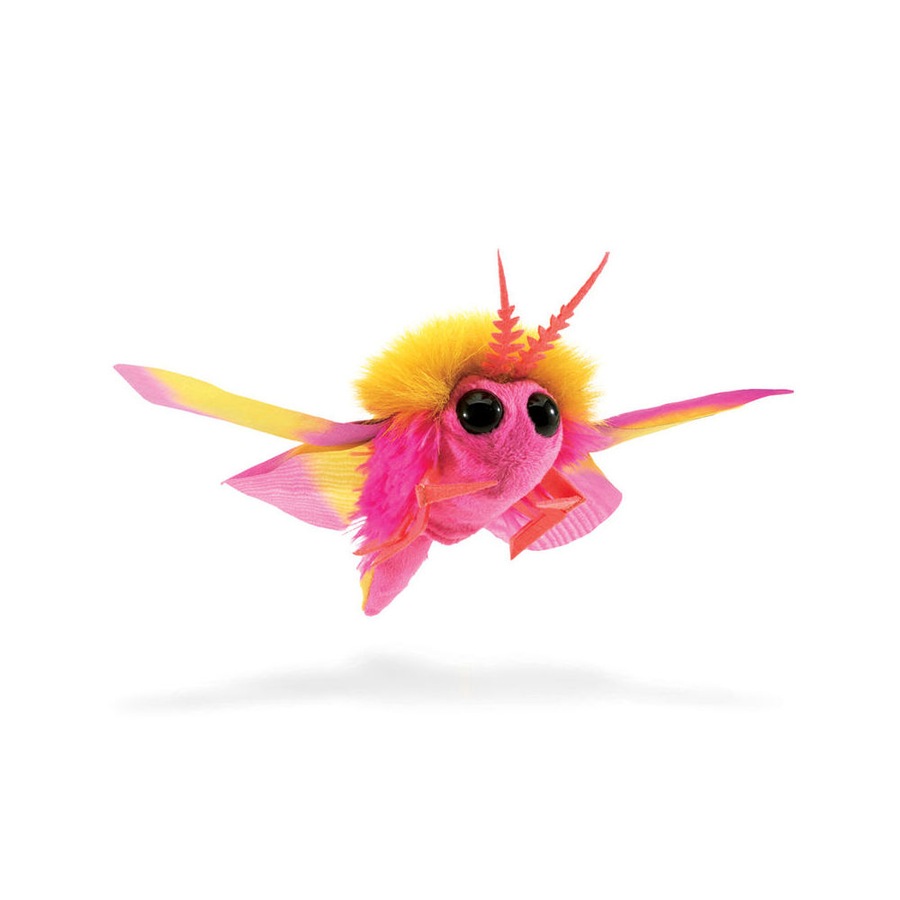 2pc Folkmanis Mini Rosy Maple Moth Finger Puppet Kids/Children Toy Pink 3y+