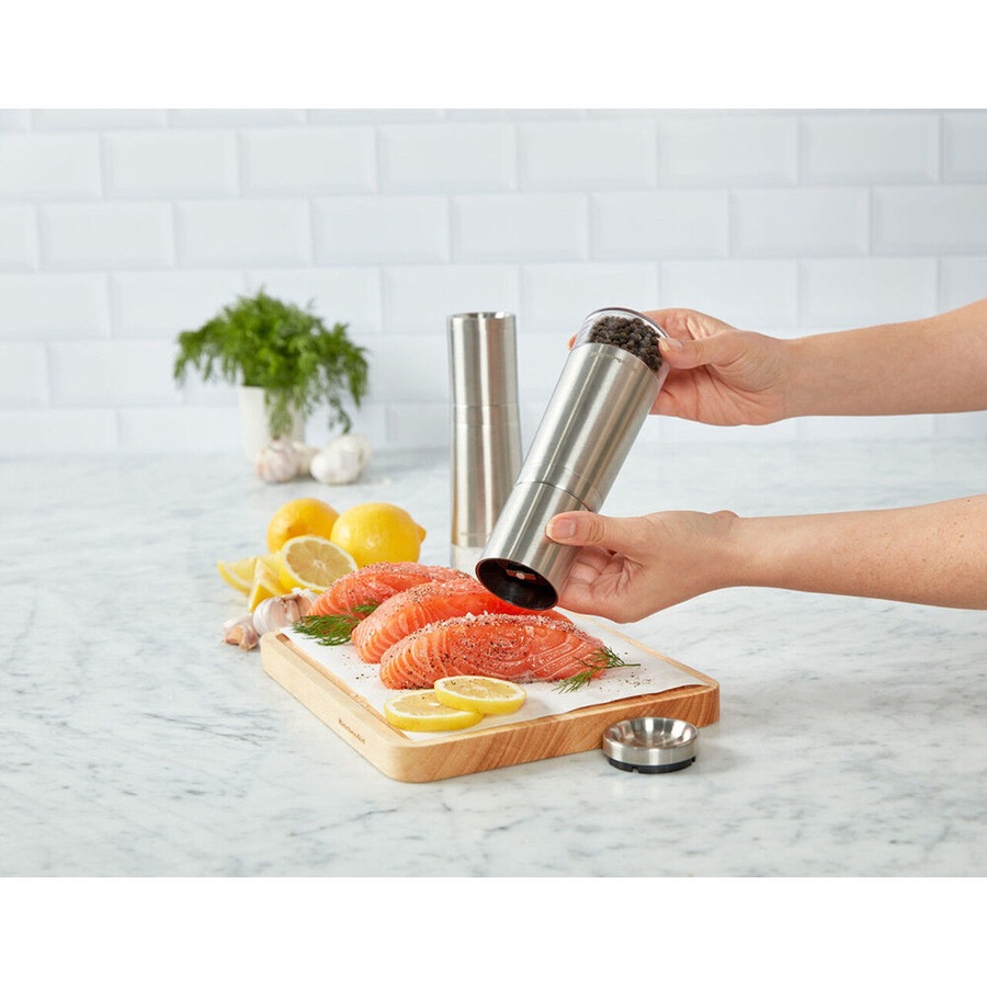 2pc KitchenAid Stainless Steel Salt & Pepper Mill Grinders Kitchen Tool Set