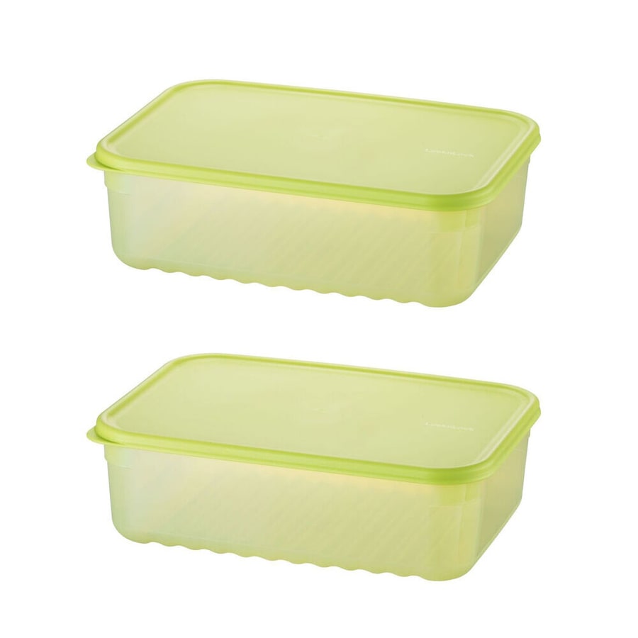 2pc LocknLock Fresh Block 3.2L Food Storage Container w/ Tray 29.2x20.6cm Green