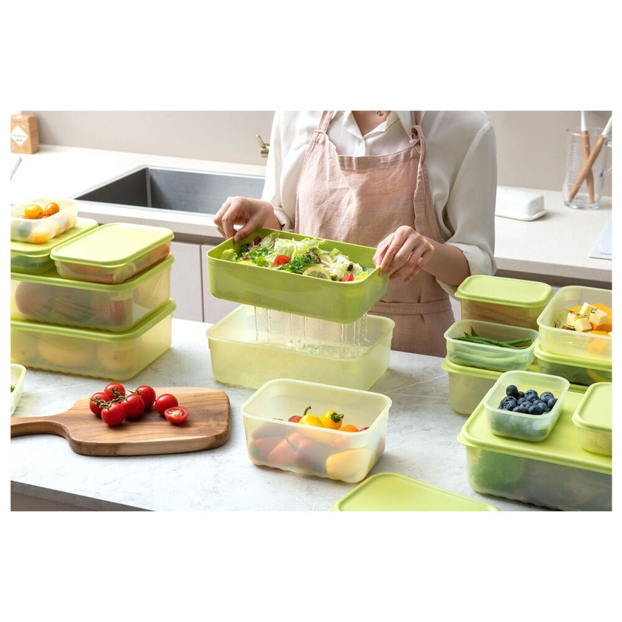 2pc LocknLock Fresh Block 3.2L Food Storage Container w/ Tray 29.2x20.6cm Green