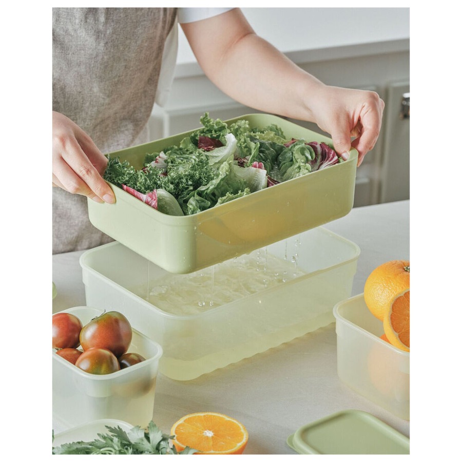 2pc LocknLock Fresh Block 3.2L Food Storage Container w/ Tray 29.2x20.6cm Green