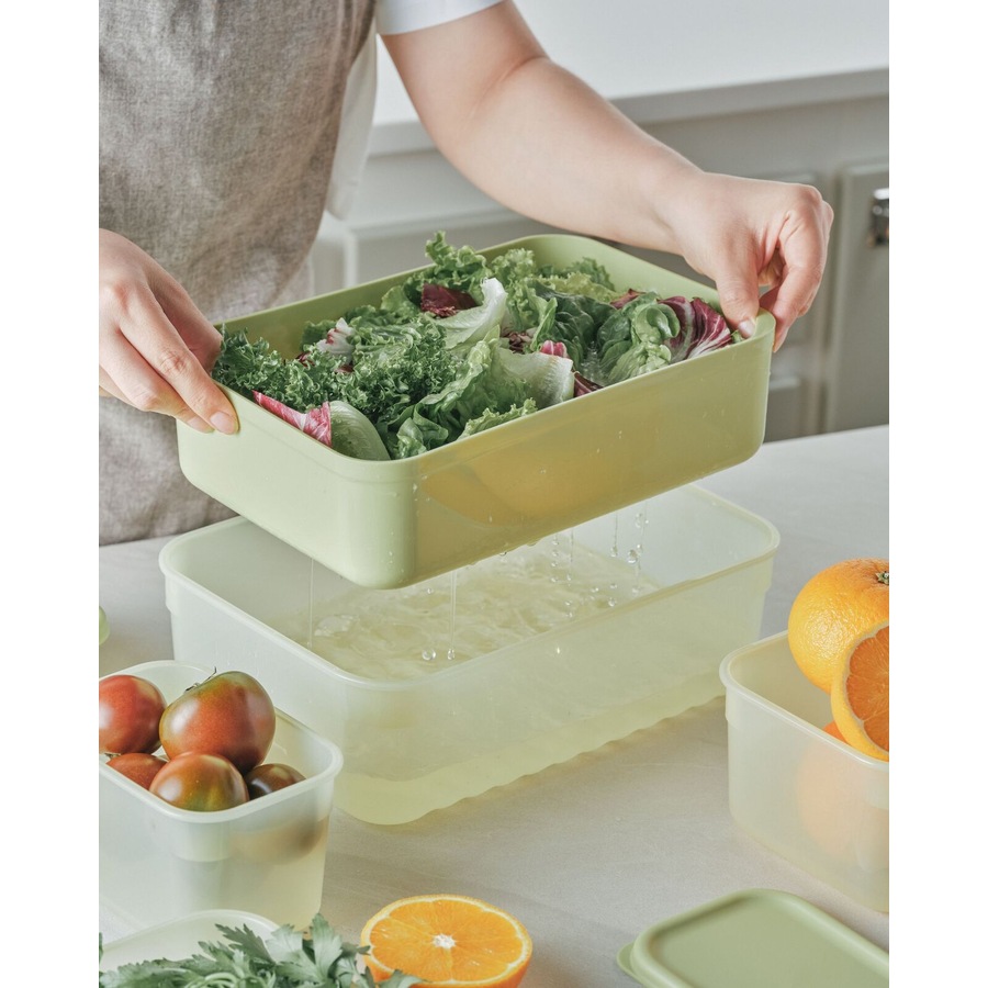 2pc LocknLock Fresh Block 3.2L Food Storage Container w/ Tray 29.2x20.6cm Green