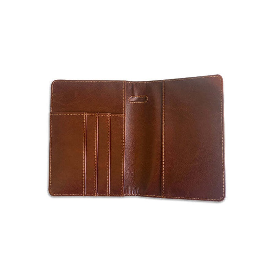 2pc Men's Republic Portable Travel Wallet & Luggage Tag Faux Leather Gift Set