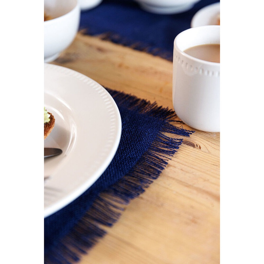 2pc Mikasa Rectangular 45 x 35cm Jute Kitchen Dining Table Placemats, Navy