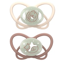 2pc Nip My Butterfly Size 2 Night Soother Orthodontic Dummy Baby 5-18m Neutral