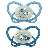 2pc Nip My Butterfly Size 2 Night Soother Orthodontic Pacifier Baby 5-18m Blue