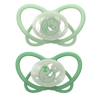 2pc Nip My Butterfly Size 2 Night Soother Orthodontic Pacifier Baby 5-18m Green