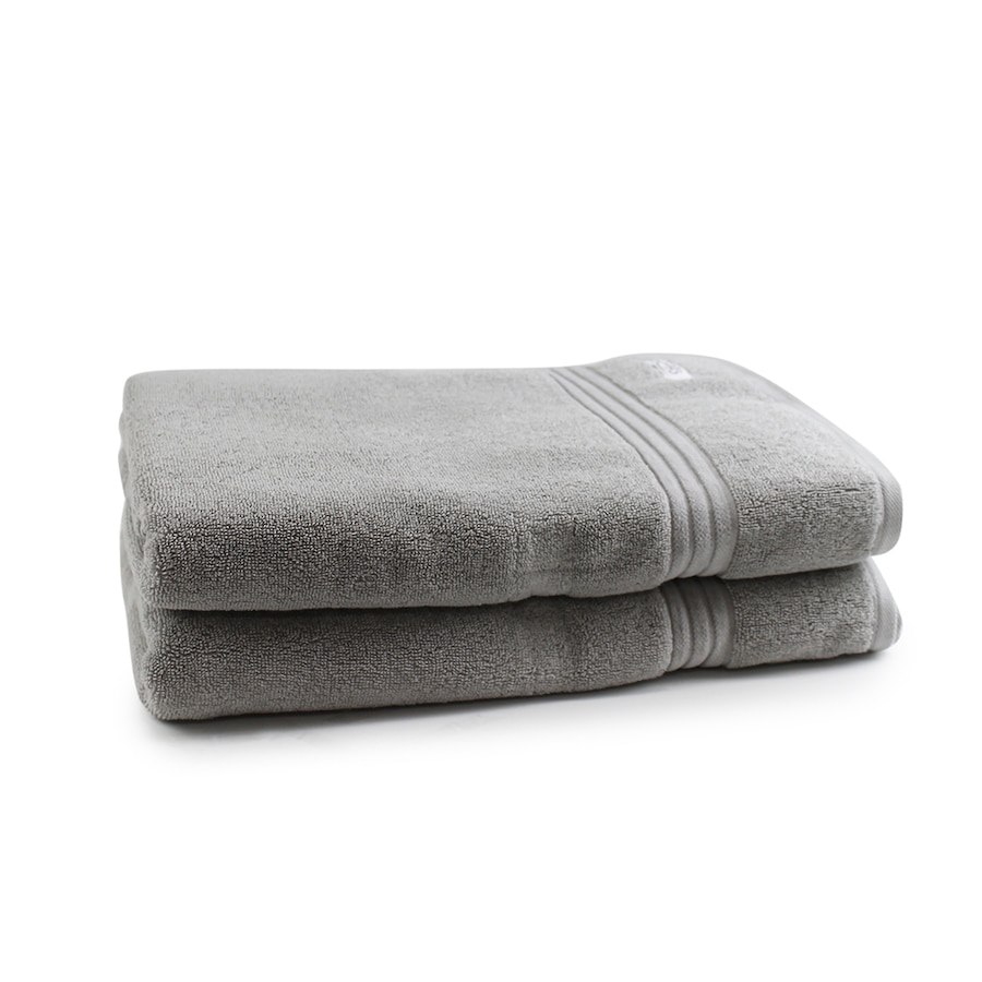 2pc Onkaparinga 90x167cm Cotton Flinders Premium Bath Sheets Set 600GSM Grey
