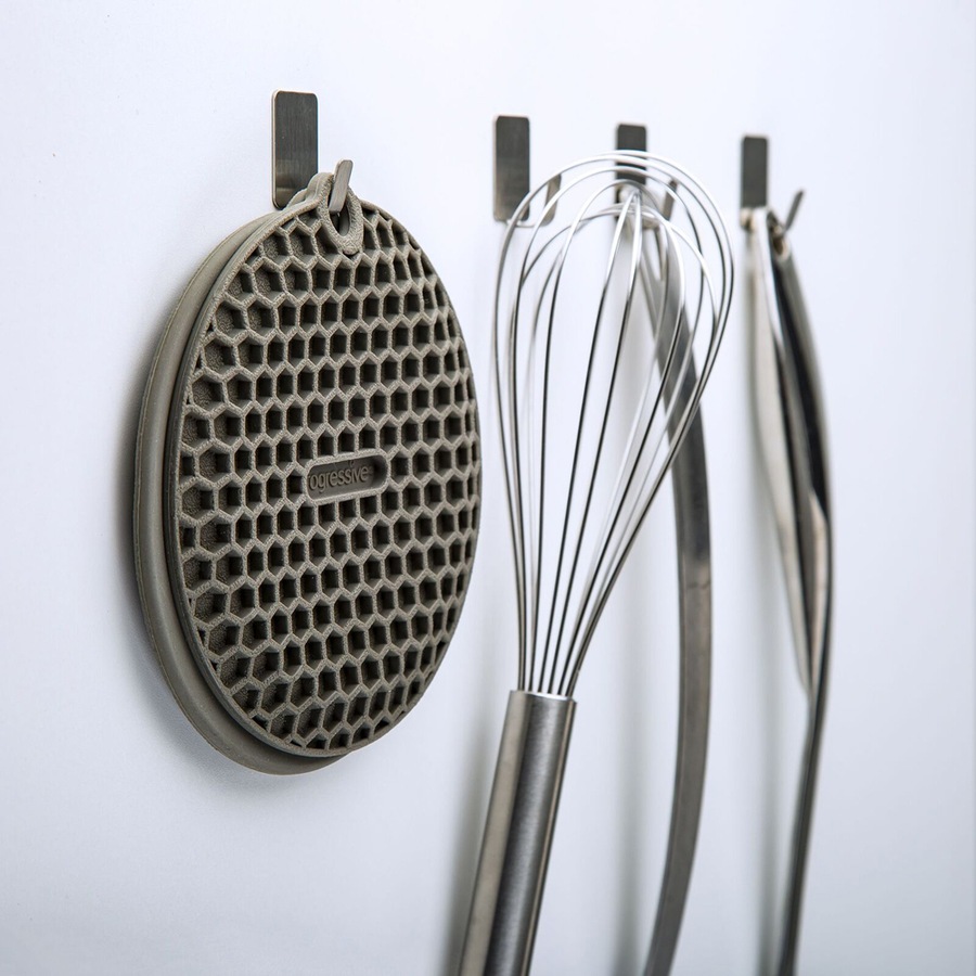 2pc Progressive 14cm Mini Multi Mat Silicone Coaster Set Round Charcoal Grey