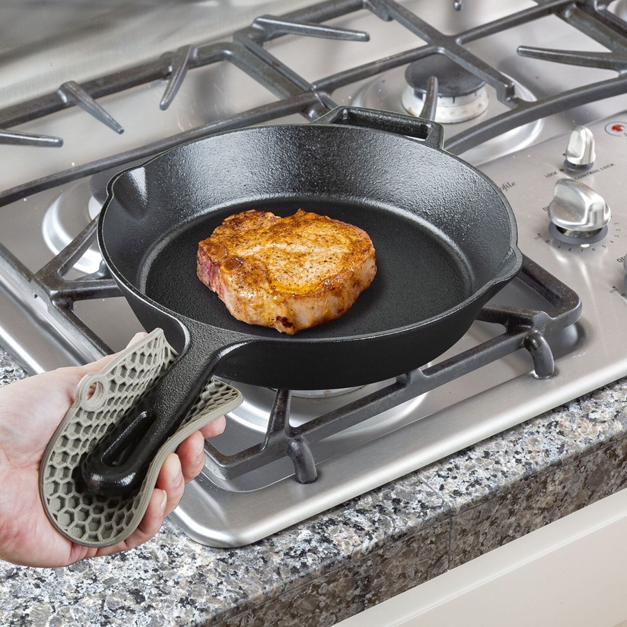 2pc Progressive 14cm Mini Multi Mat Silicone Coaster Set Round Charcoal Grey