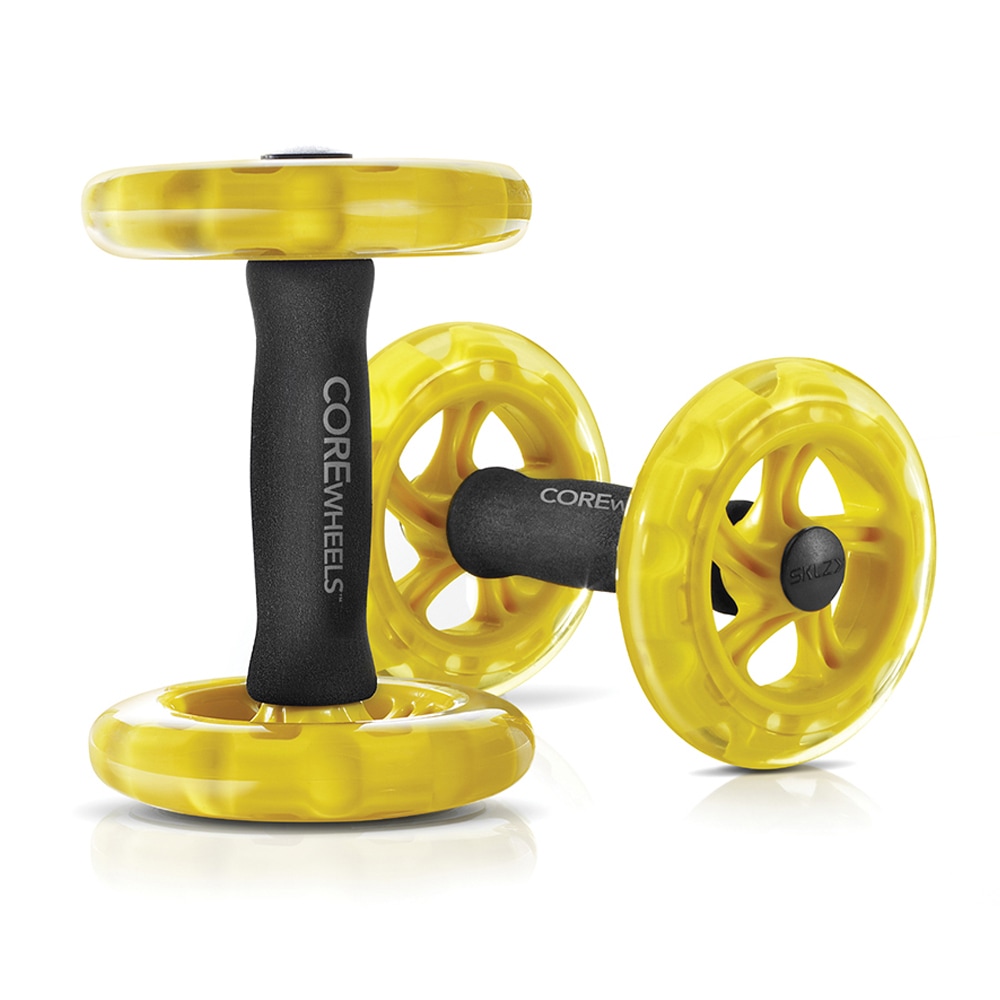 2pc SKLZ 24.13cm Rolling COREwheels Abdominal Full Body Strength Training Yellow Australia