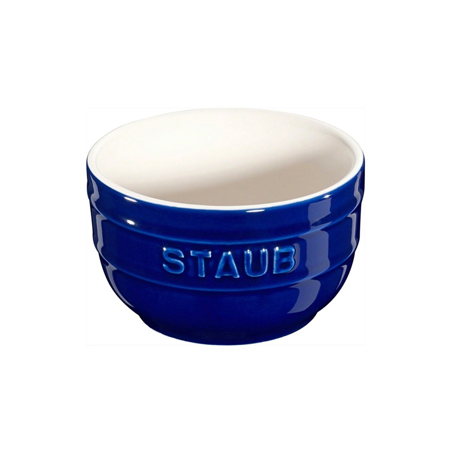 2pc Staub 8cm Ceramic Round Ramekin Bowl Oven Baking Cooking Dish Bakeware Blue