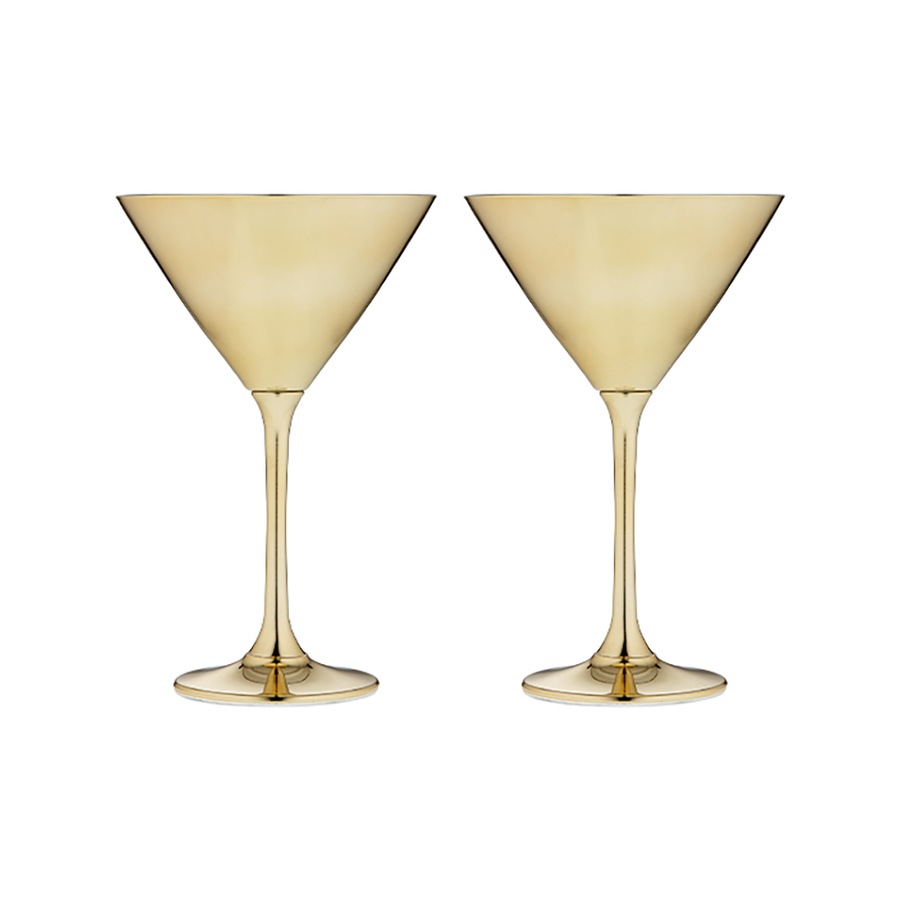 2pc Tempa Aurora 190ml Cocktail Martini Stem Glass Drinking Glassware Cup Gold