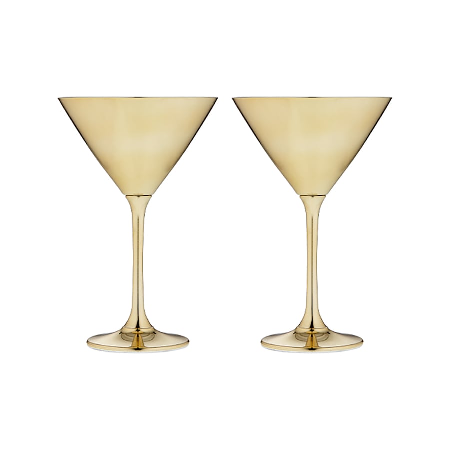 2pc Tempa Aurora 190ml Cocktail Martini Stem Glass Drinking Glassware Cup Gold