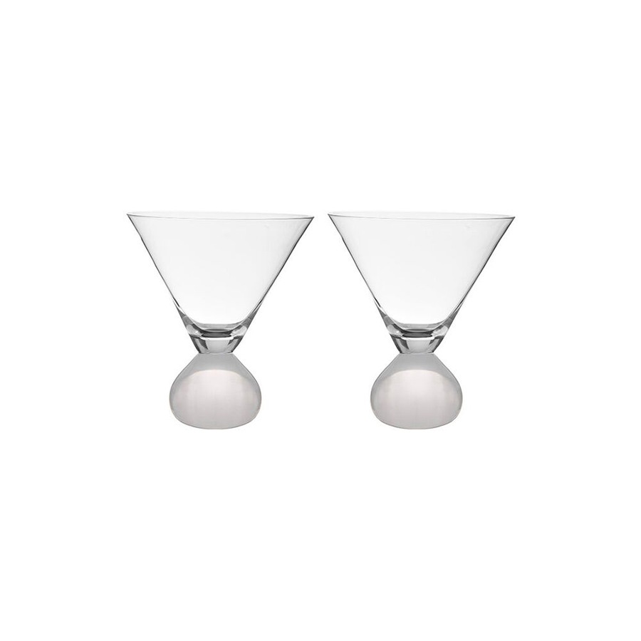 2pc Tempa Zephyr Spherical Martini Drinking Glasses Set 12cm White