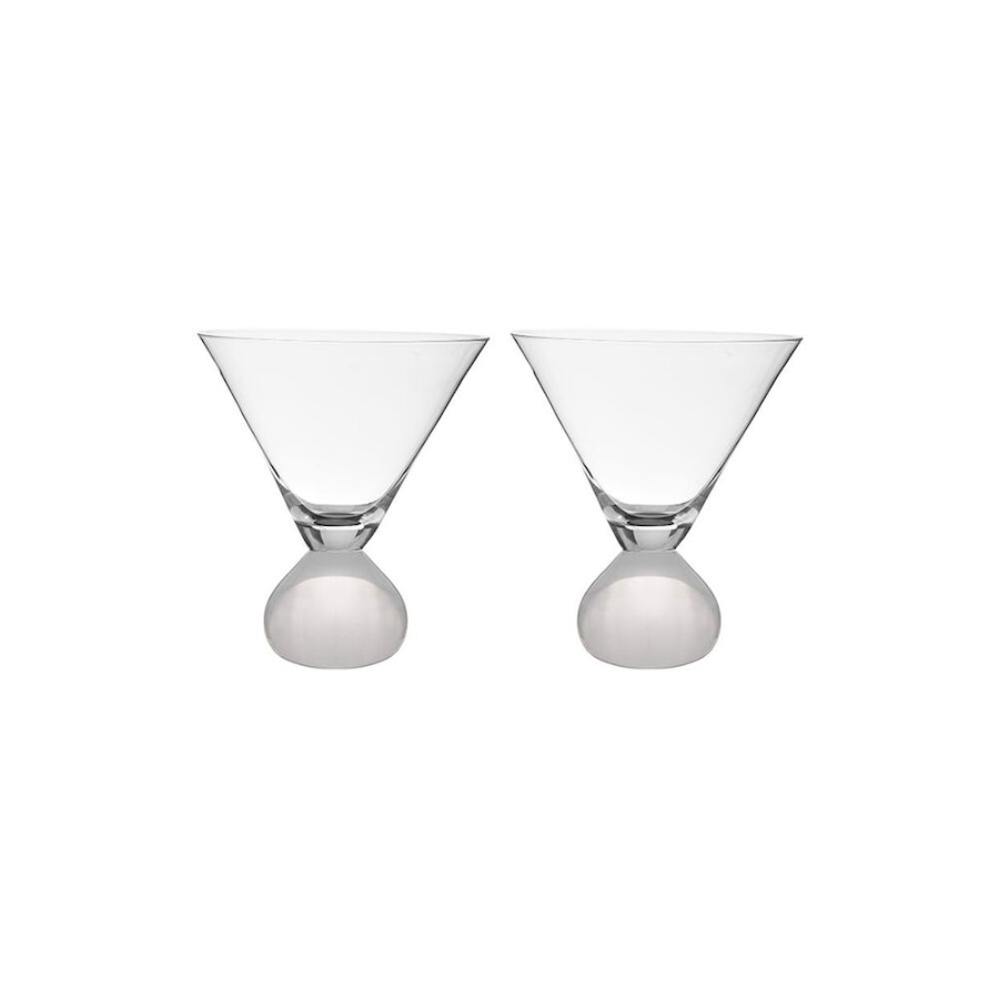 2pc Tempa Zephyr Spherical Martini Drinking Glasses Set 12cm White