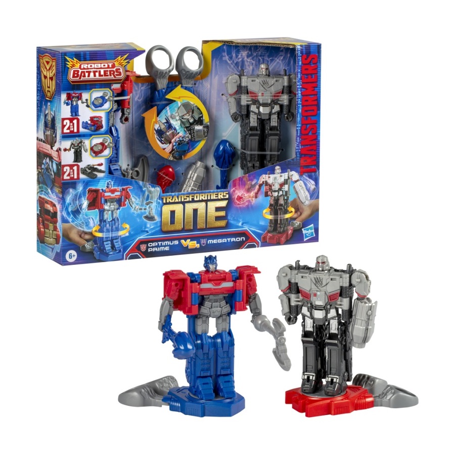 2pc Transformers One Robot Battlers Kids Play Toy 6y+ Optimus Prime VS Megatron