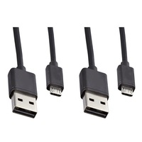 2x Sansai 0.7m USB Male to Micro USB Cable for Smartphone/Charge/Sync/Hard Drive