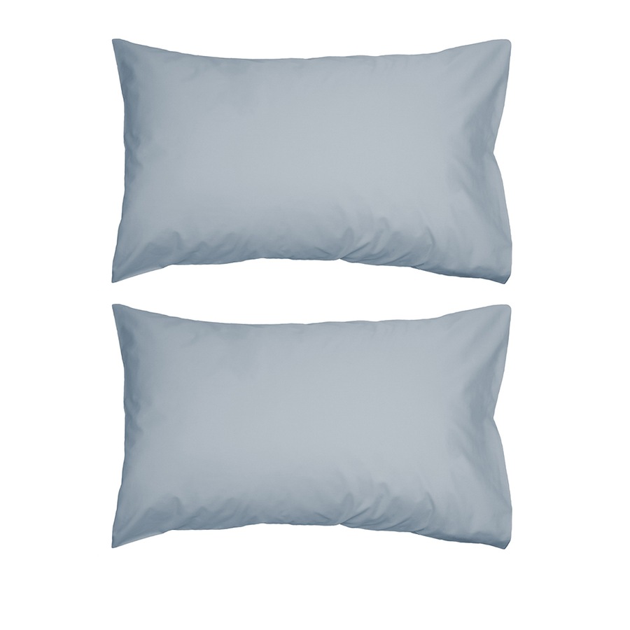 2PK Algodon 50x90cm 300TC 100% Cotton Fabric Bedding King Pillowcase Faded Denim