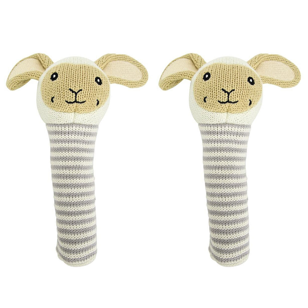 Buy 2PK Annabel Trends Knit Hand Rattle Baby Sensory/Squeak Animal Toy ...