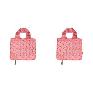 2PK Annabel Trends Shopping Travel Tote Bag 50x42cm Reusable Foldable Pink Bee