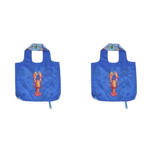 2PK Annabel Trends Shopping Travel Tote Bag Reusable Eco Friendly Seafood