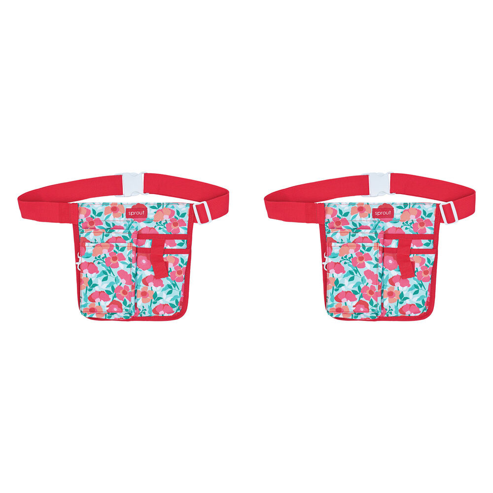 2PK Annabel Trends Sprout Half Waist Garden Tool Holder Belt Bag Sherbet Poppies