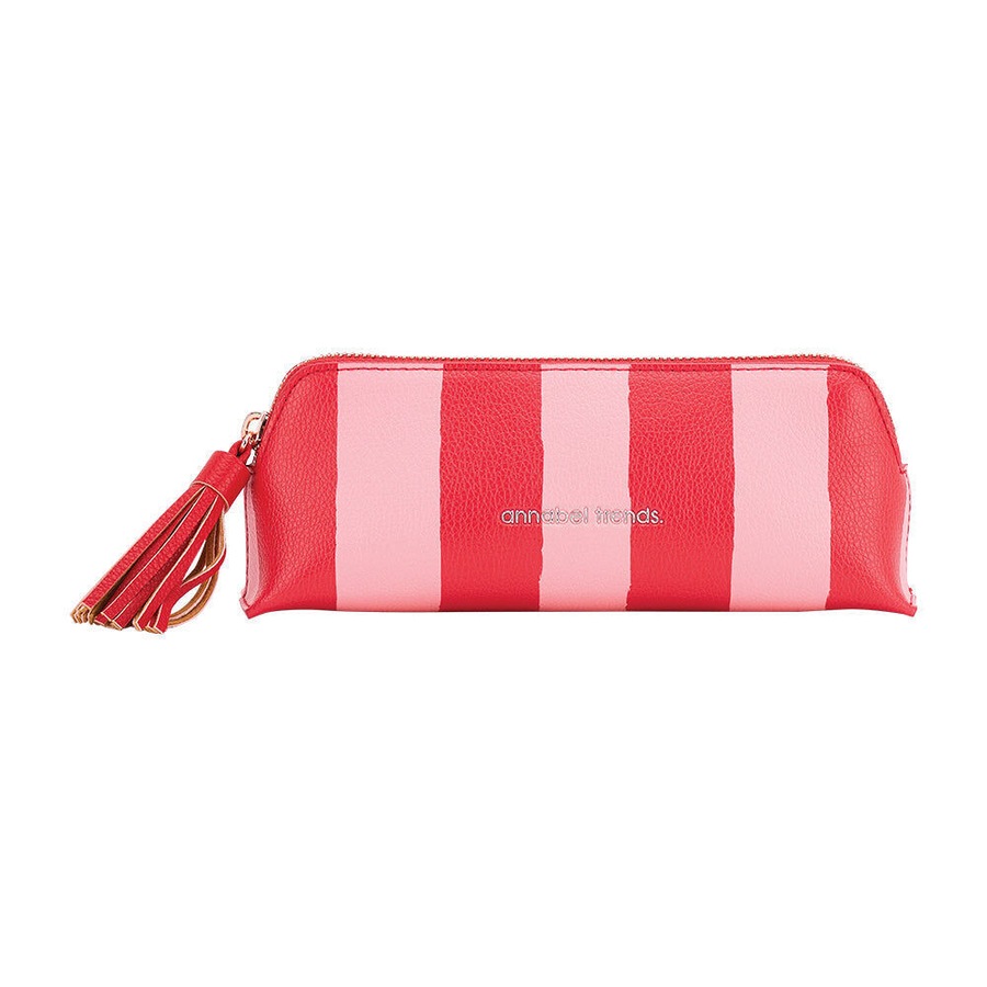 2PK Annabel Trends Vanity Bag Mini Storage Organiser 21x8cm Red Stripe