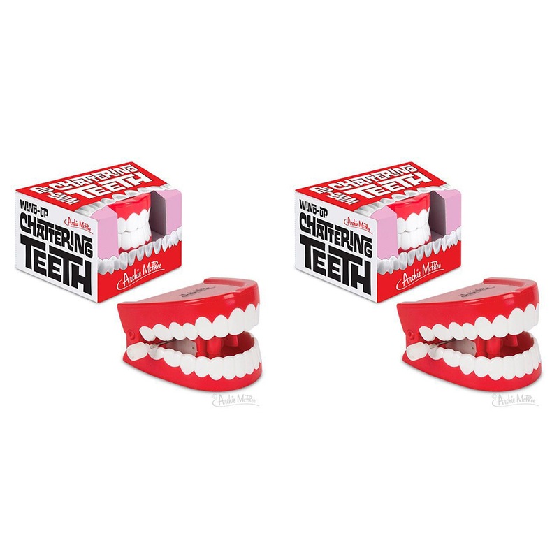 Buy 2PK Archie McPhee Wind Up Chattering Teeth Plastic Denture Novelty Party Toy 6cm MyDeal