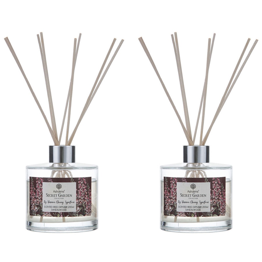 2PK Ashdene Secret Garden Sandalwood Reed Essential Aroma Scent Diffuser 200ml