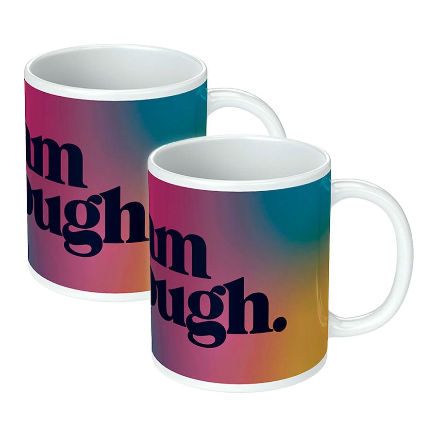 2PK Barbie Movie I am Kenough White Ceramic Printed Tea/Coffee 285ml/10 oz Mug