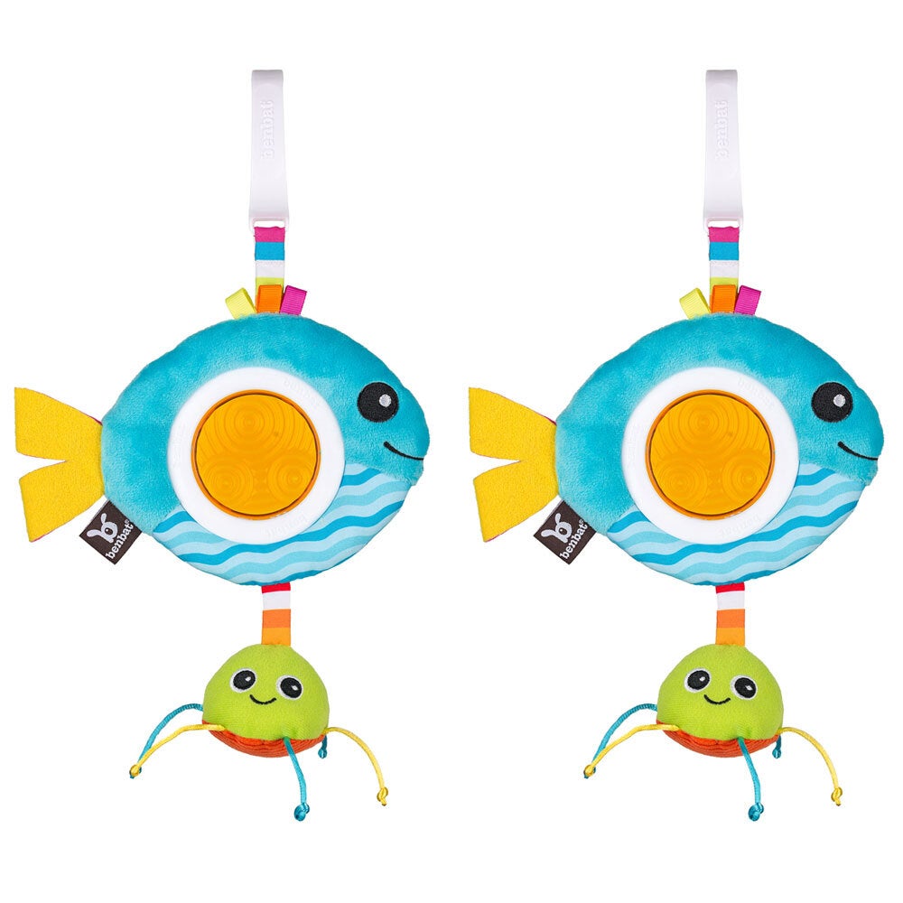 2PK Benbat Dazzle Rattle Fish Baby/Infant 0m+ Hanging Educational Stroller Toys
