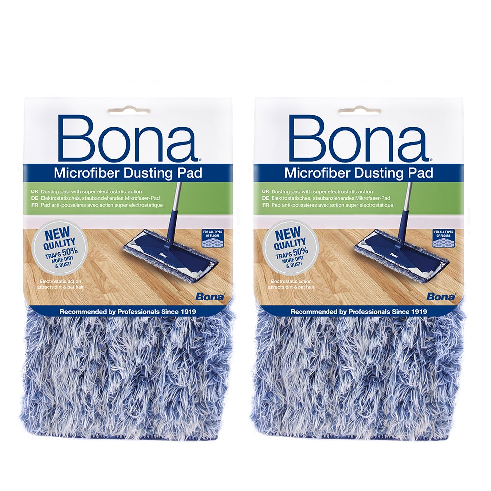 2PK Bona Microfibre Dusting Pad for Floor Mop Cleaning/Dust Washable/Reusable 