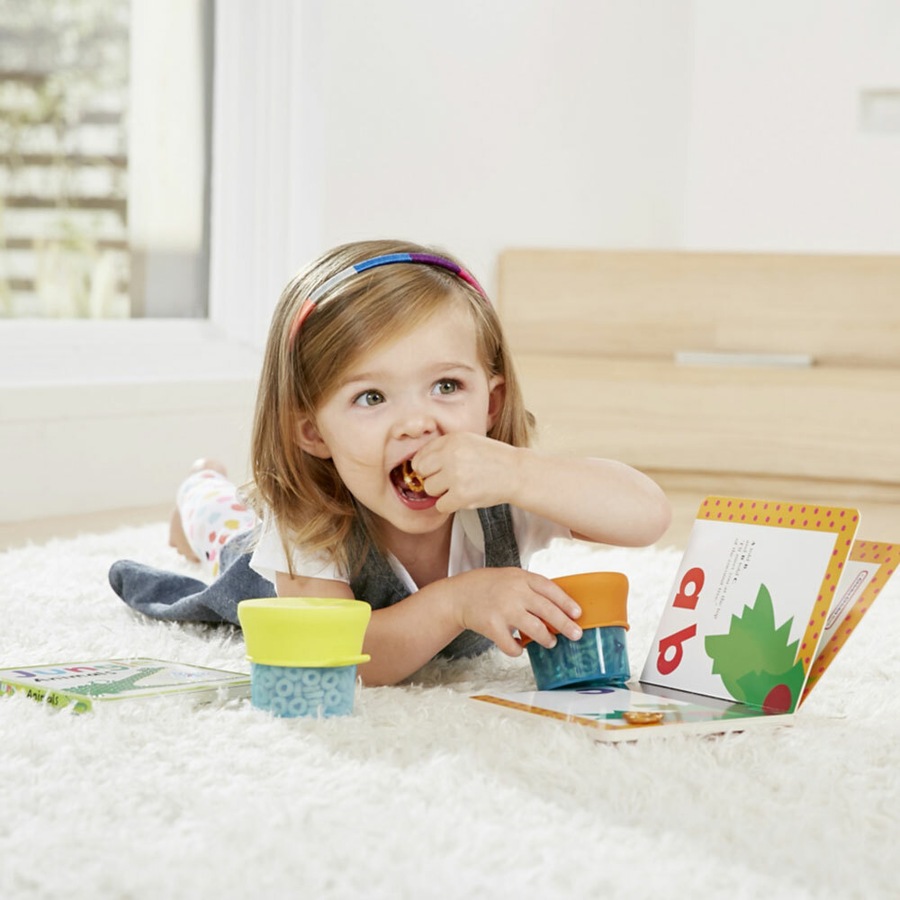 2PK Boon Snug Baby/Kids Snack Container Food Silicone Lid w/ Cup Storage 9m+ BL