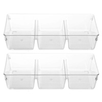 2PK Boxsweden Crystal Storage Tray Organiser BPA Free Plastic Container Clear