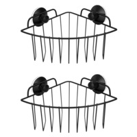 2PK Boxsweden Bathroom Corner Wall Suction Rack Shower Caddy Shelf Holder