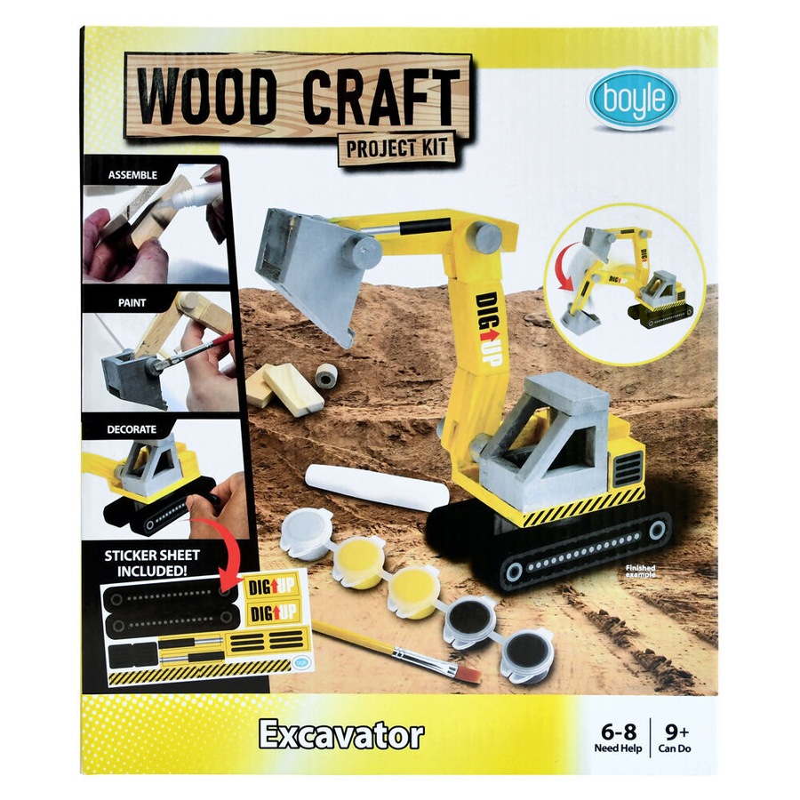 2PK Boyle Wood Craft Project Kit Excavator Kids/Children DIY Build Activity 9y+