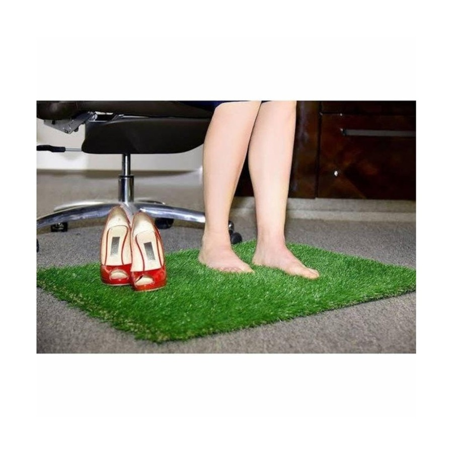 2PK Braz Indoor Outdoor Synthetic Grass Door Mat 70x45cm Green Assorted
