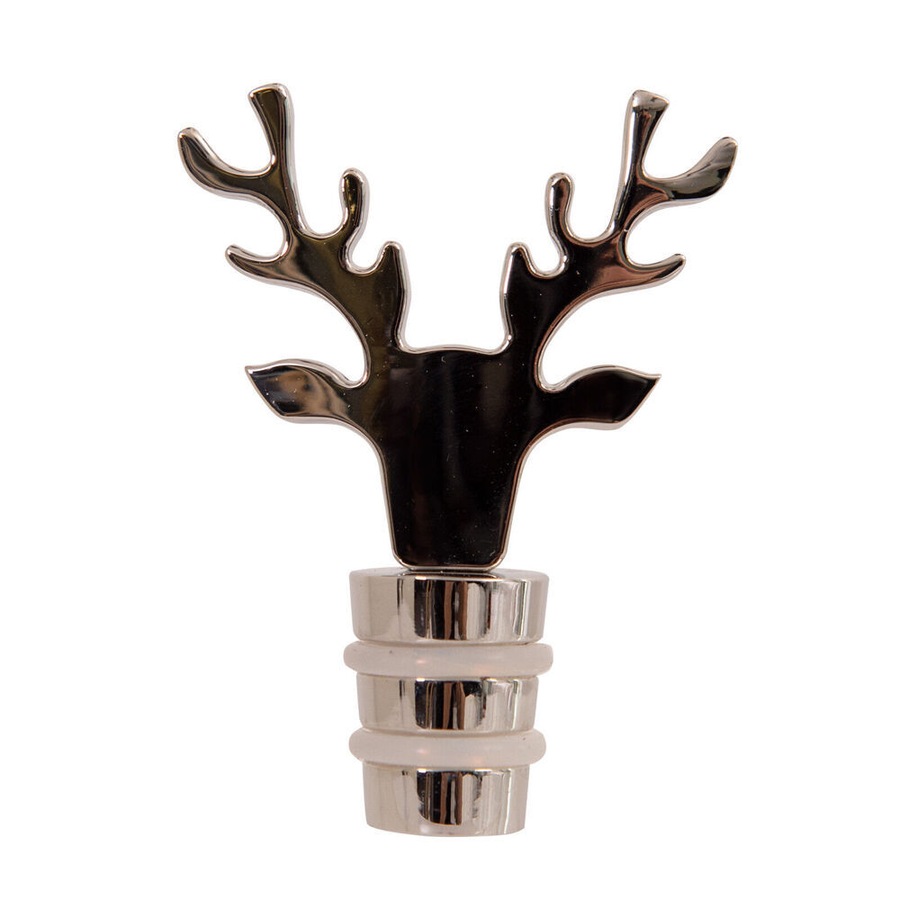 2PK Bread and Butter Silver Stag Alloy Wine Bottle Stopper Preserver Lid Cap