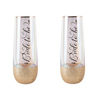 2PK Bride To Be Stemless Champagne Party Drinking Flutes Cup/Glass 16cm/180ml