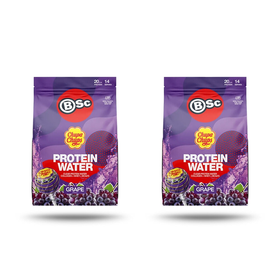 2PK BSc x Chupa Chups Protein Water Drink Mix Post Workout 14 Serves 350g Grape
